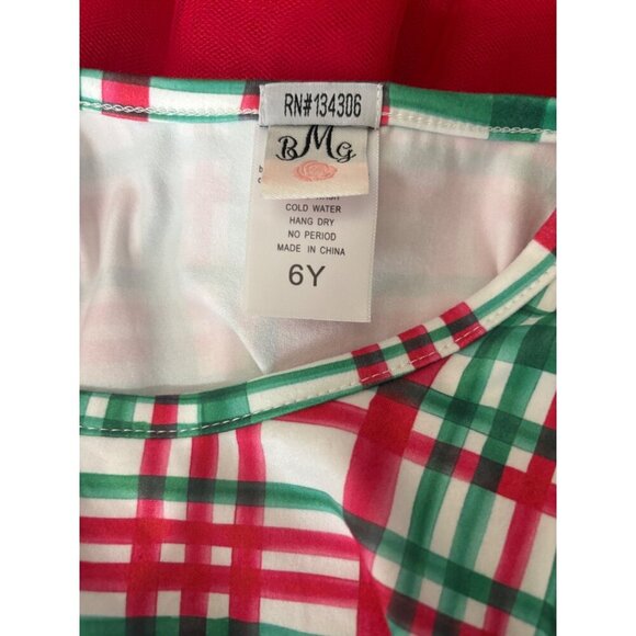 Mia Belle Girls 6Y Red Green Plaid TuTu Special Occasions Evening Holiday Chris - Picture 3 of 4